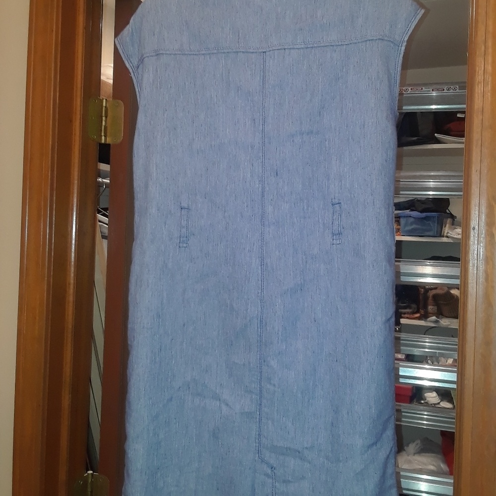 Zahra basic blue jean long vest - Picture 3 of 3